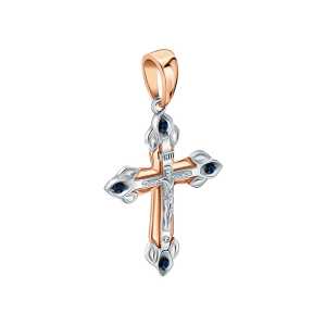 Золотой крестик с сапфирами