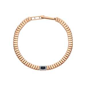 Золотой браслет с бриллиантами природными и сапфирами природными