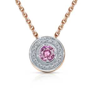 Золотая подвеска с бриллиантами природными и сапфирами природными