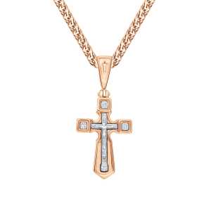 Золотой крестик с бриллиантами природными