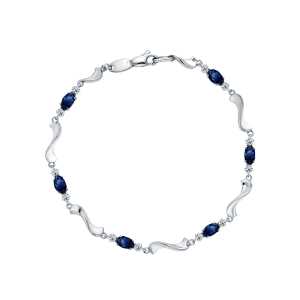 Золотой браслет с бриллиантами природными и сапфирами природными