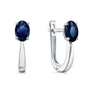 Золотые серьги с сапфирами природными