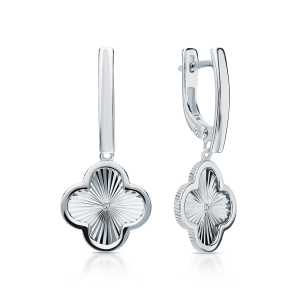 Серебряные серьги с бриллиантами природными