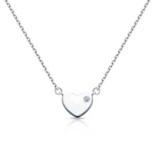 Серебряное шейное украшение с бриллиантом выращенным