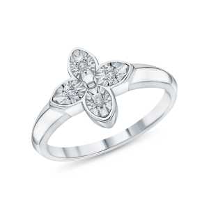 Серебряное кольцо с бриллиантами природными