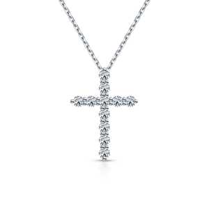 Серебряное шейное украшение с бриллиантами выращенными