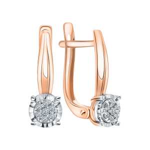 Золотые серьги с бриллиантами природными