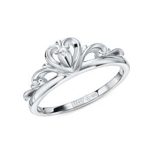 Серебряное кольцо с бриллиантами природными