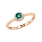 Кольцо из золота с бриллиантами природными и с изумрудом природным